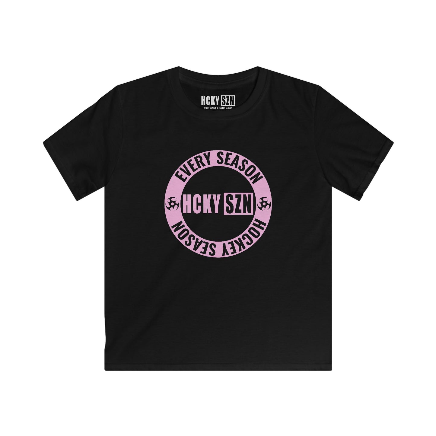Youth Circle SZN Softstyle Tee (Pink Logo) - Various Colors