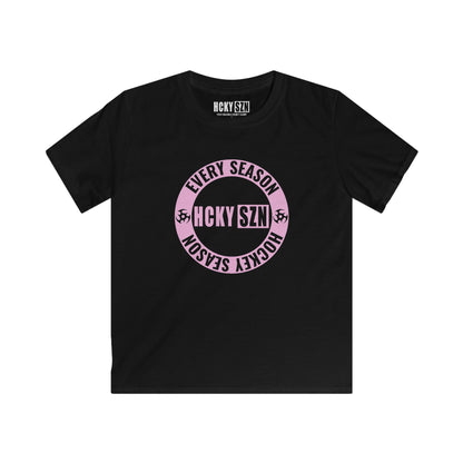 Youth Circle SZN Softstyle Tee (Pink Logo) - Various Colors