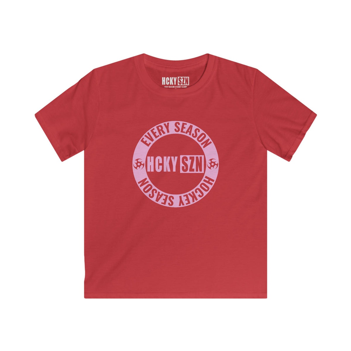 Youth Circle SZN Softstyle Tee (Pink Logo) - Various Colors