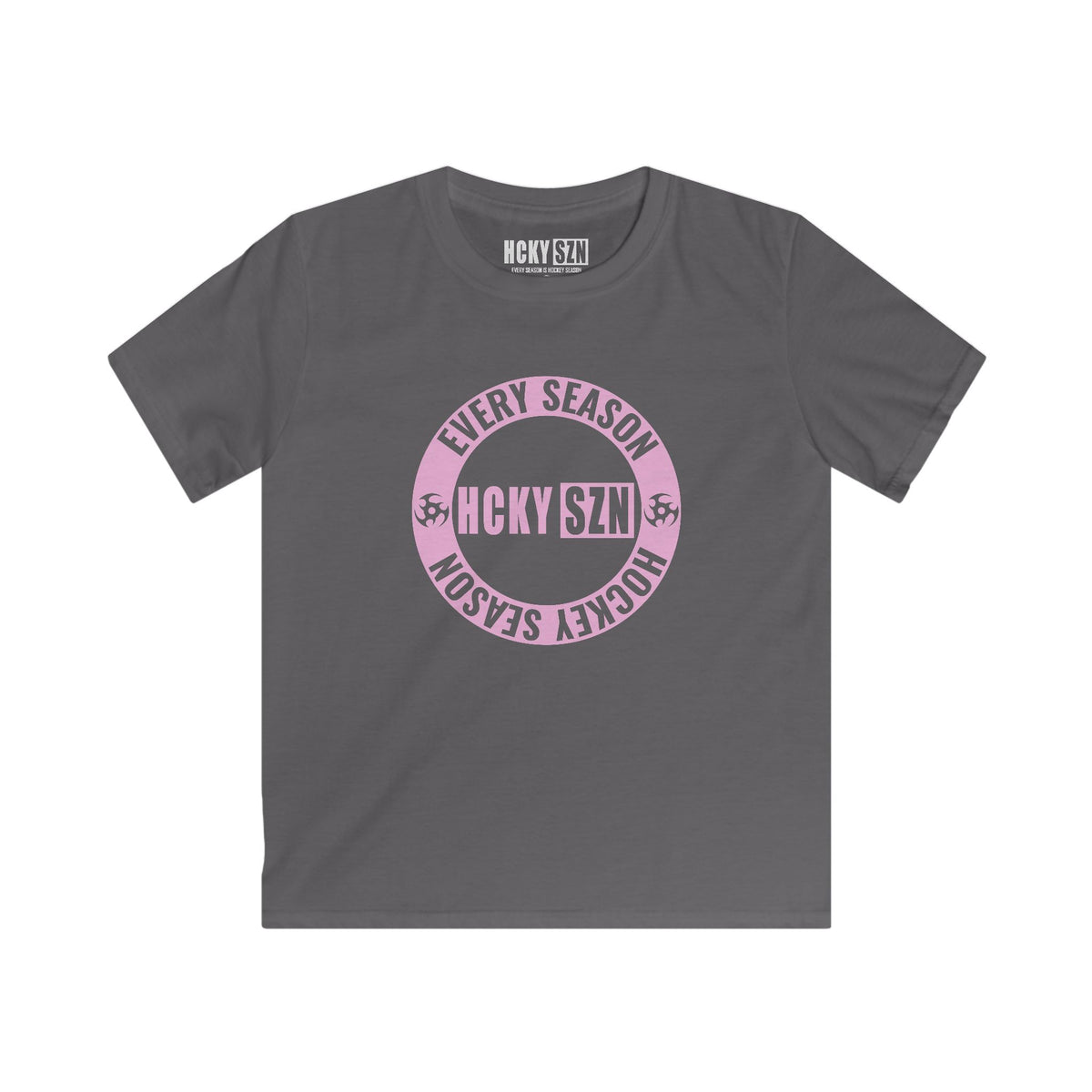 Youth Circle SZN Softstyle Tee (Pink Logo) - Various Colors
