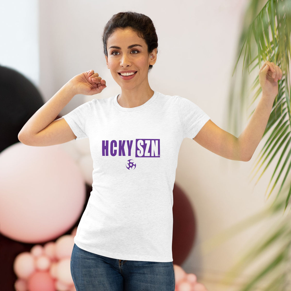 Women’s Hockey Vibe Triblend Tee (Purple Logo)