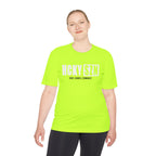 HCKYSZN (Deke Dangle) Adult Performance Tee - Neon Yellow/White/Black