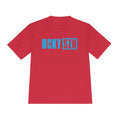 HCKYSZN (Flagship Logo) Adult Performance Tee - Red/Sky Blue