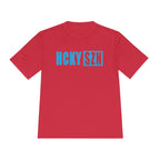 HCKYSZN (Flagship Logo) Adult Performance Tee - Red/Sky Blue