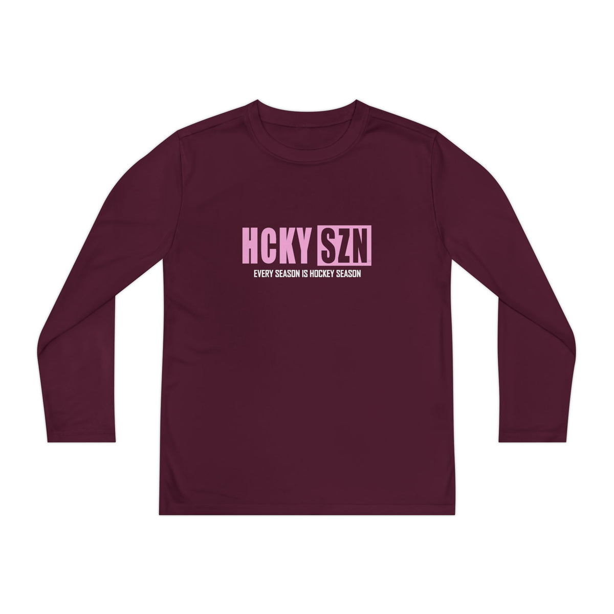 Every Season is HCKY SZN Youth Competitor Long Sleeve Tee (Pink Logo) - Various Colors