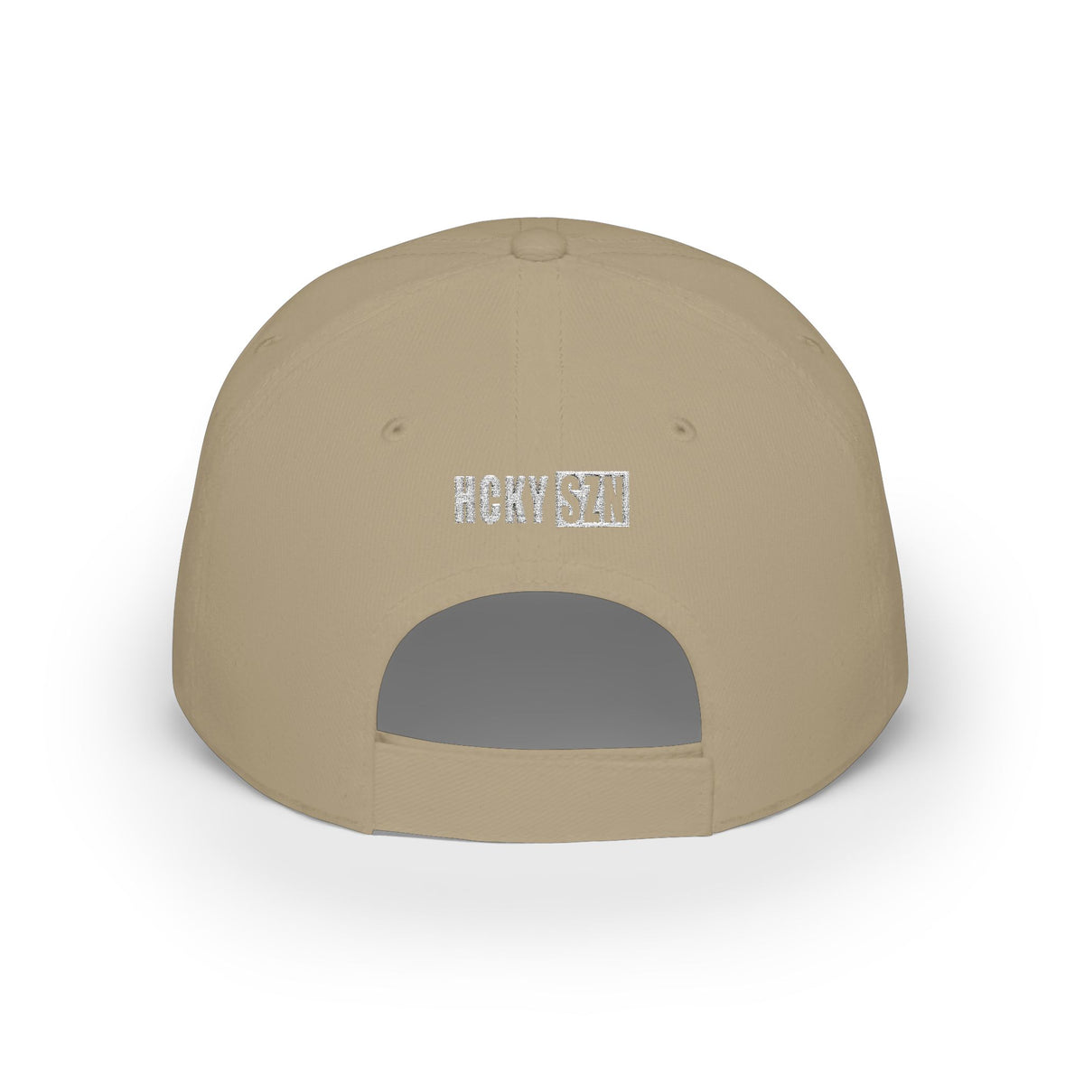 HCKY SZN Low Profile Embroidered Baseball Cap - Khaki (White Logo)