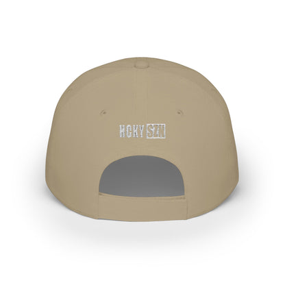 HCKY SZN Low Profile Embroidered Baseball Cap - Khaki (White Logo)