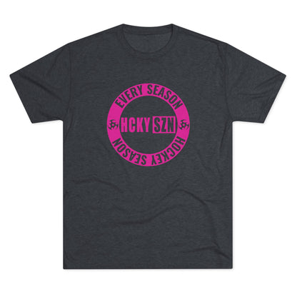 HCKY SZN Circle Logo TriBlend Tee Shirt (Hot Pink) - Various Colors