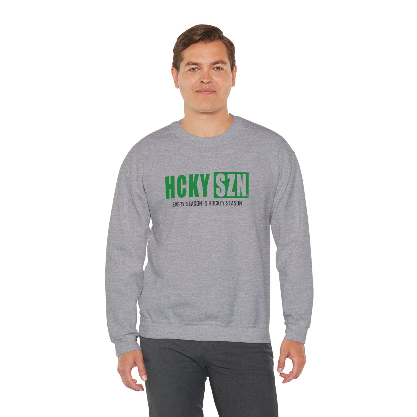 HCKY SZN Crewneck Sweatshirt (Green Logo) - Various Colors