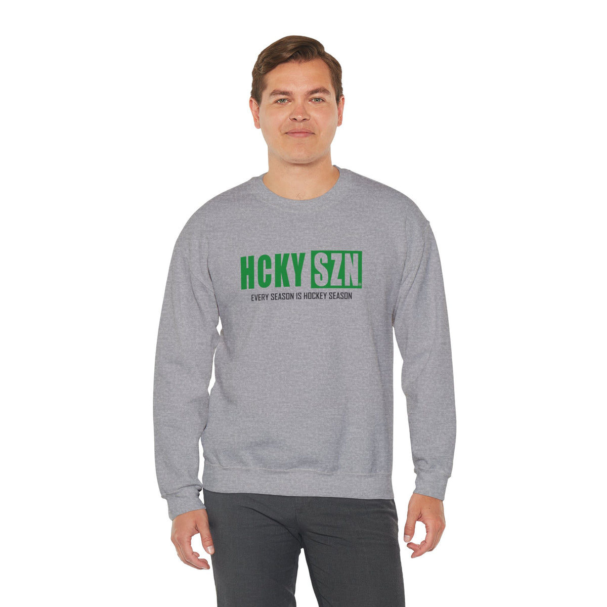 HCKY SZN Crewneck Sweatshirt (Green Logo) - Various Colors