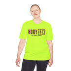 HCKYSZN (Deke Dangle) Adult Performance Tee - Neon Yellow/Maroon/Black