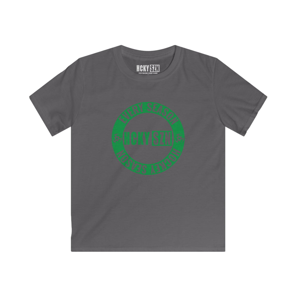 Youth Circle SZN Softstyle Tee (Green Logo) - Various Colors