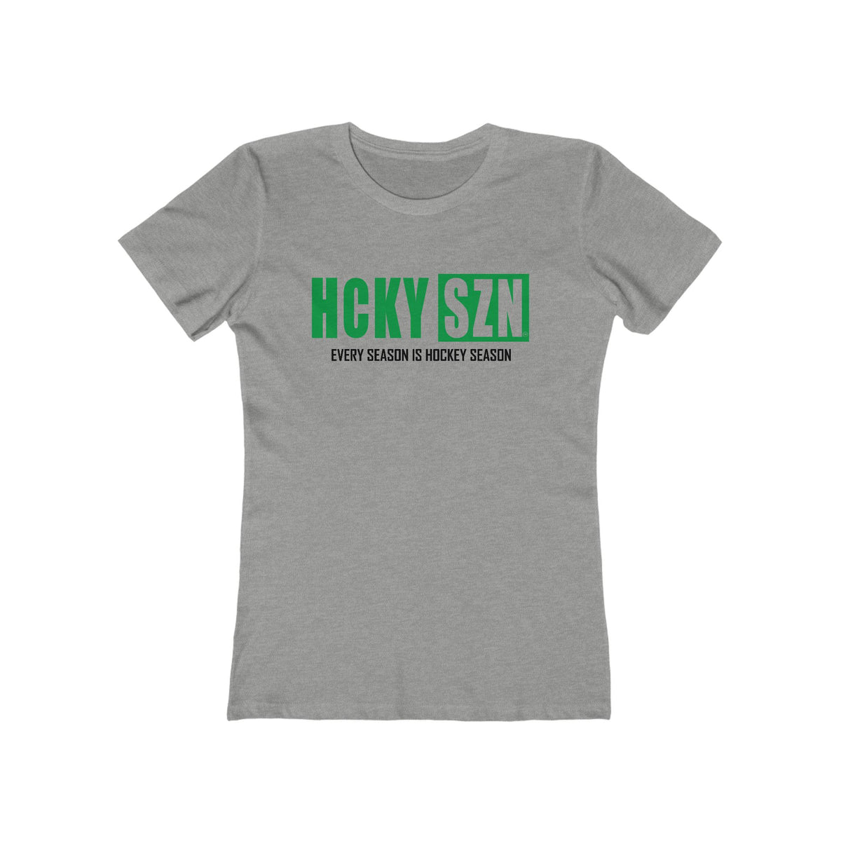 Every Season Is Hockey Season Women's Boyfriend Tee (Green Logo) - Various Colors