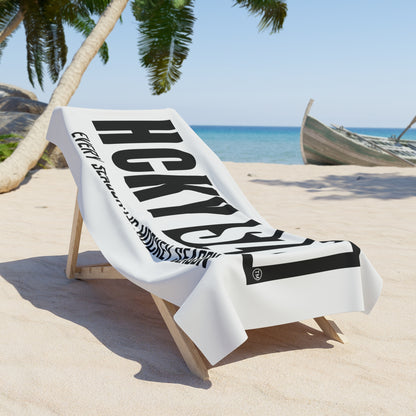 Every Season is HCKY SZN Beach Towel (White/Black)