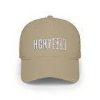 HCKY SZN Low Profile Embroidered Baseball Cap - Khaki (White Logo)