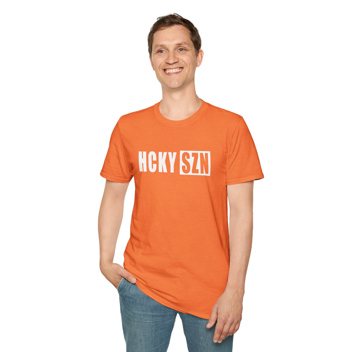 HCKY SZN Softstyle Tee Shirt (Heather Orange)