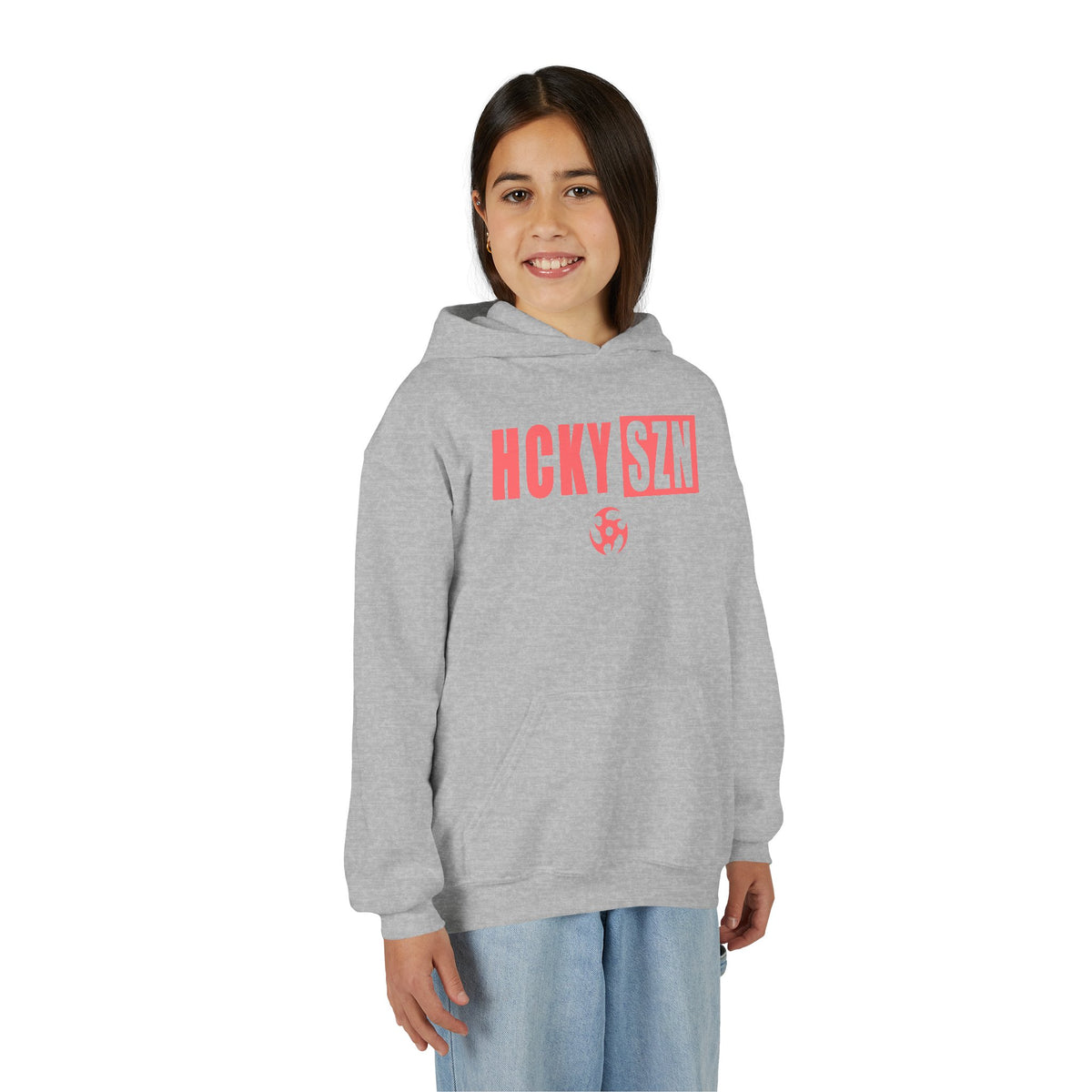 Youth HCKY SZN (Peach Logo) Hooded Sweatshirt - Various Colors