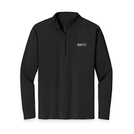 HCKY SZN Embroidered Quarter-Zip Pullover (Black/White)