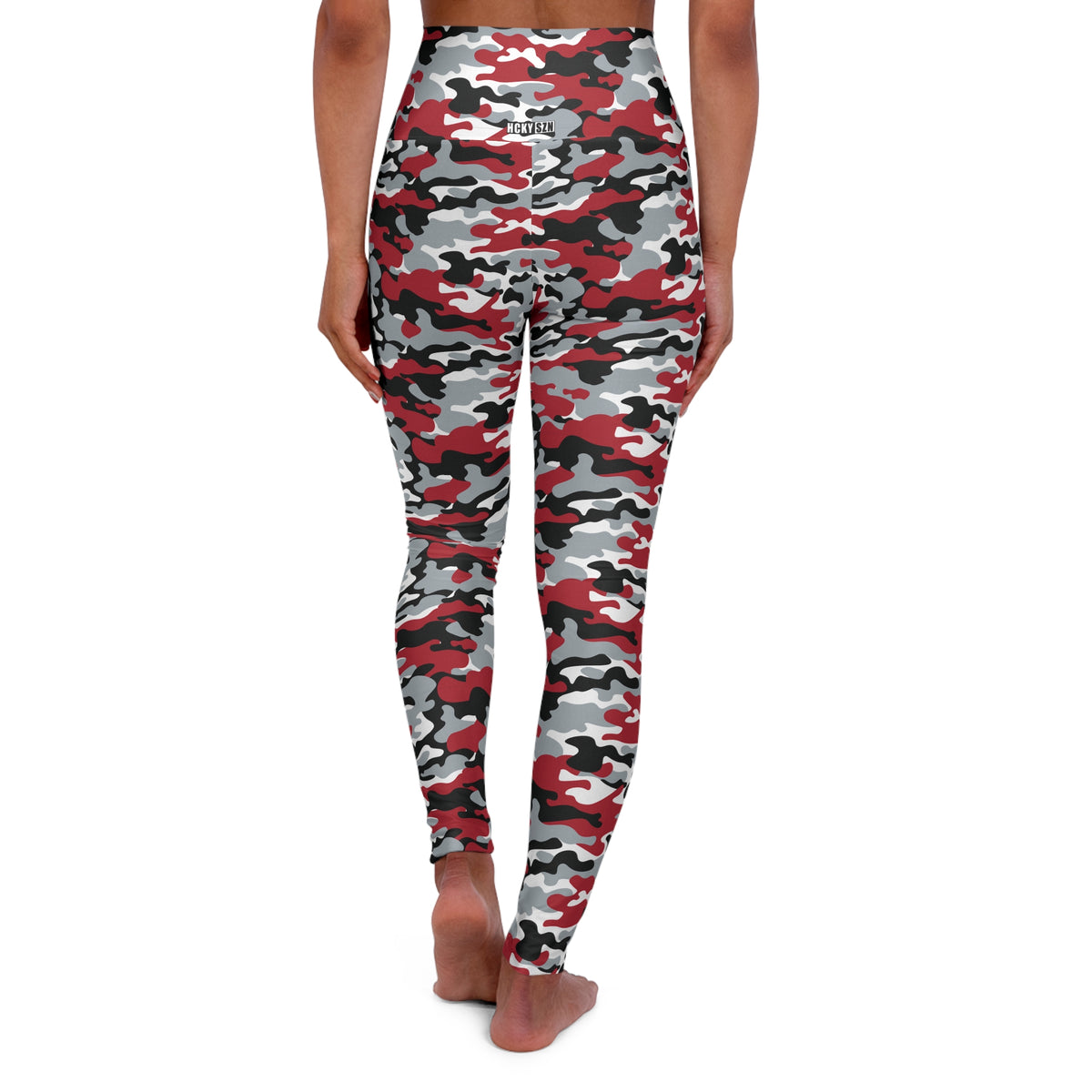 HCKY SZN High Waisted Yoga Leggings (Buckeye Camo)