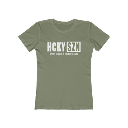 Every Season Is Hockey Season Women's Boyfriend Tee (White Logo) - Various Colors
