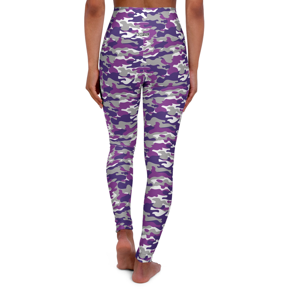 HCKY SZN High Waisted Yoga Leggings (Purple Haze Camo)