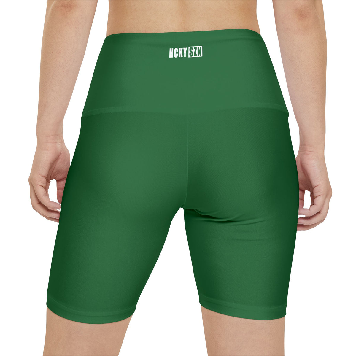 HKY SZN High Waisted Workout Shorts (Juniper Green)