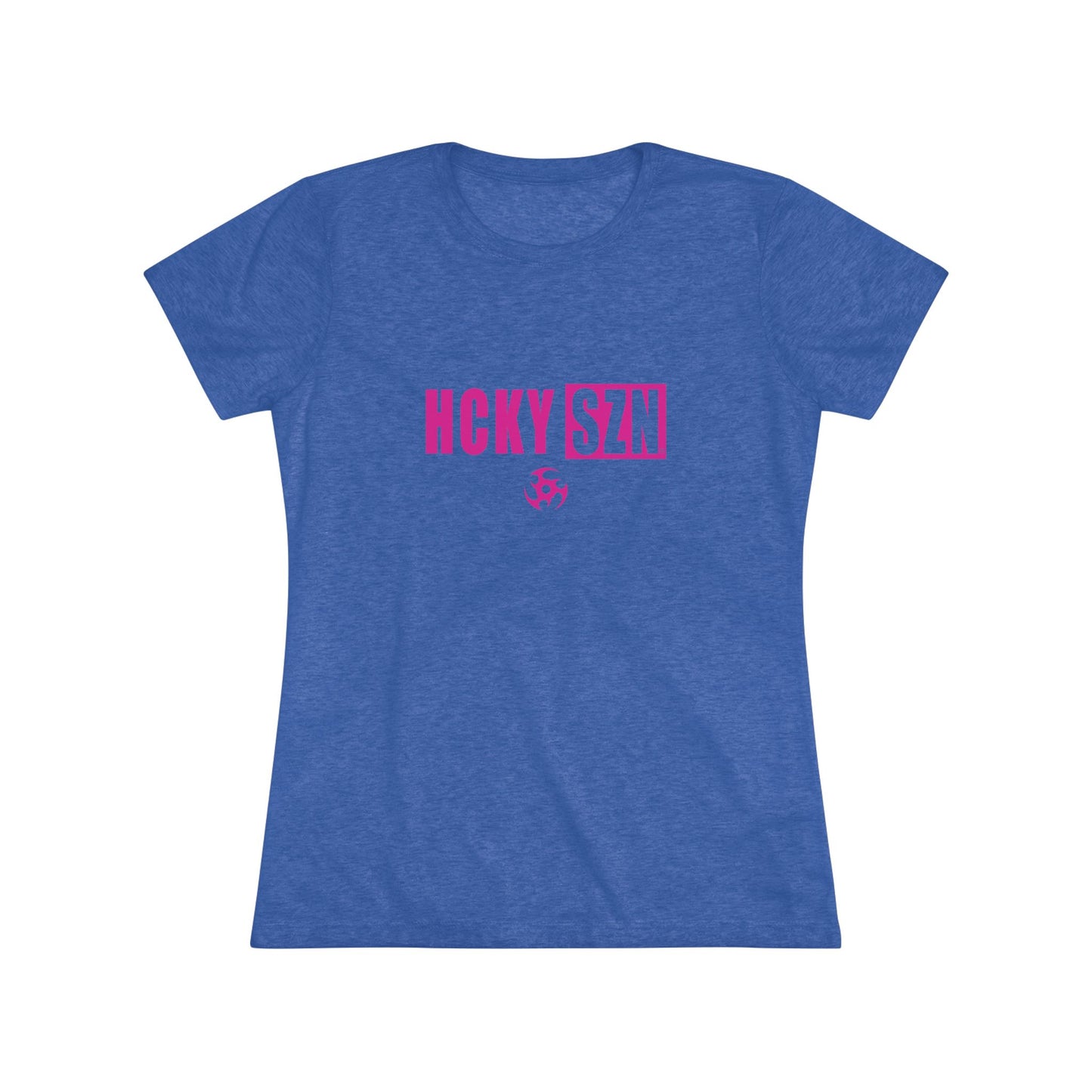 Women’s Hockey Vibe Triblend Tee (Hot Pink Logo)