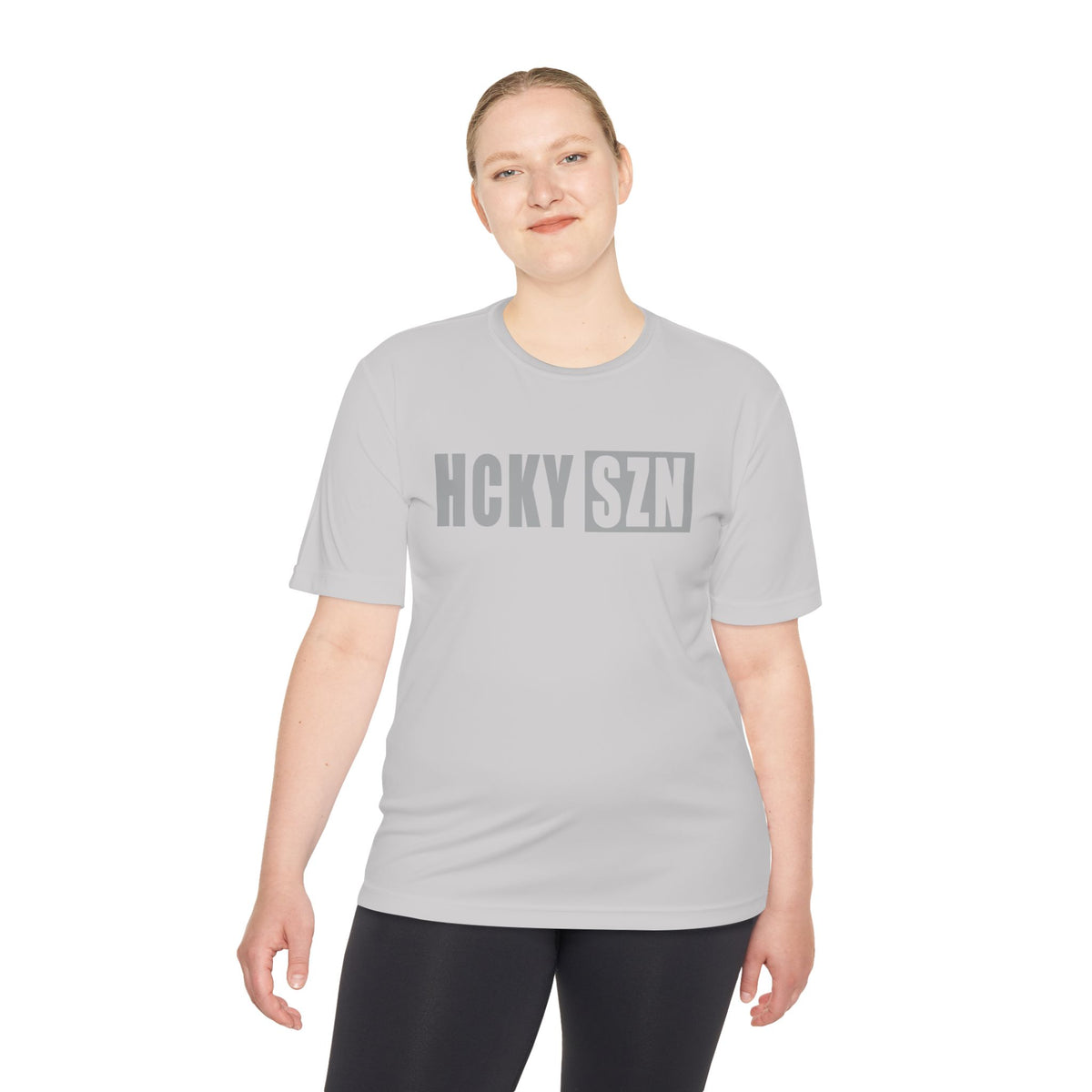 HCKYSZN (Flagship Logo) Adult Performance Tee - Silver/Grey
