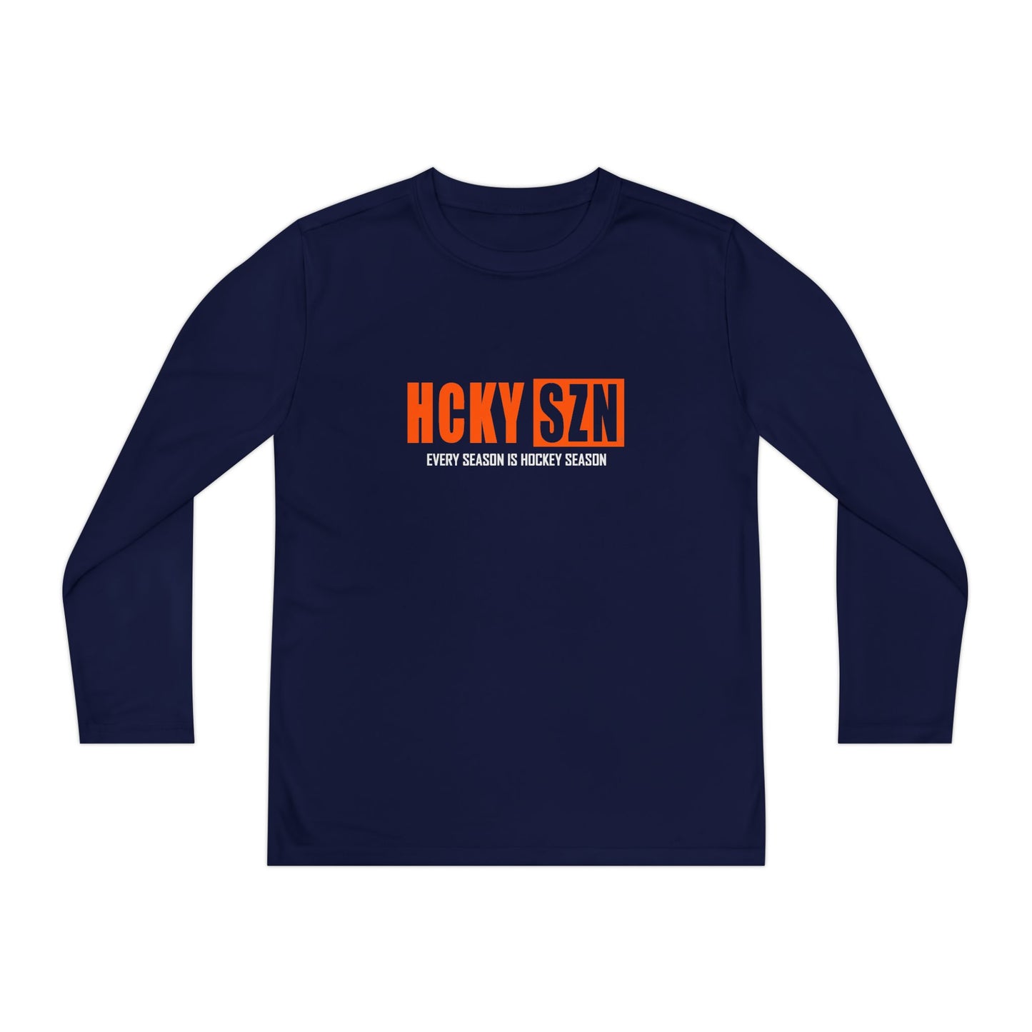 Every Season is HCKY SZN Youth Competitor Long Sleeve Tee (Orange Logo) - Various Colors