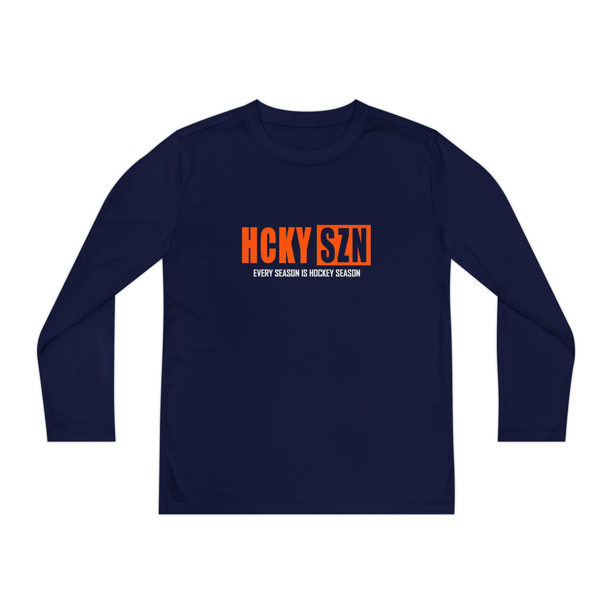 Every Season is HCKY SZN Youth Competitor Long Sleeve Tee (Orange Logo) - Various Colors