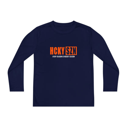 Every Season is HCKY SZN Youth Competitor Long Sleeve Tee (Orange Logo) - Various Colors