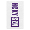 HCKY SZN 11x18 Skate Towel (White/Purple) Hockey Towel