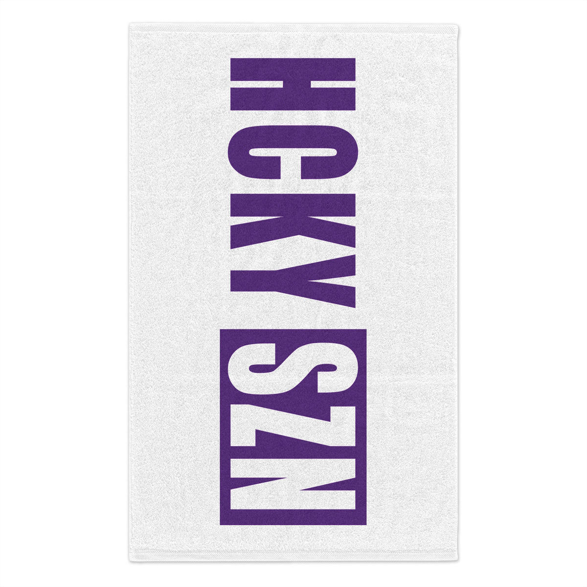 HCKY SZN 11x18 Skate Towel (White/Purple) Hockey Towel