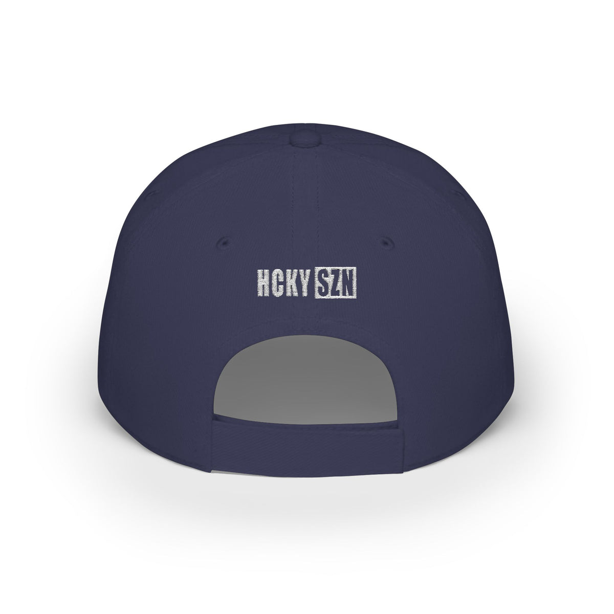 HCKY SZN Low Profile Embroidered Baseball Cap - Navy (White Logo)