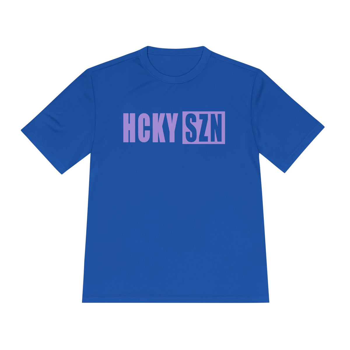 HCKYSZN (Flagship Logo) Adult Performance Tee - Royal/Lavender