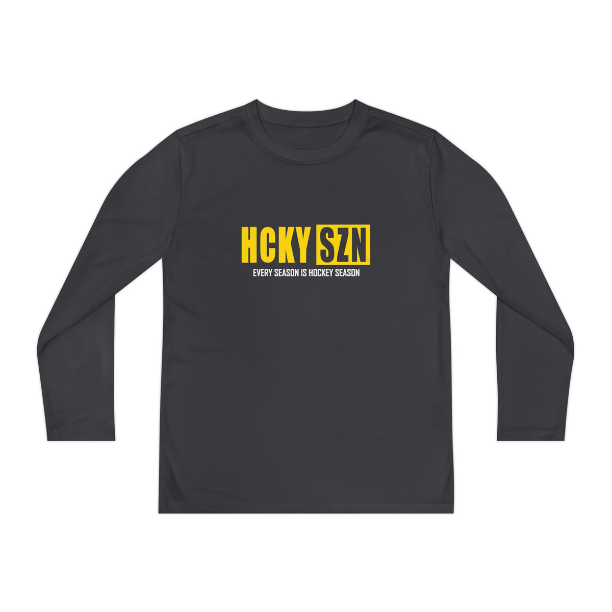 Every Season is HCKY SZN Youth Competitor Long Sleeve Tee (Yellow Logo) - Various Colors
