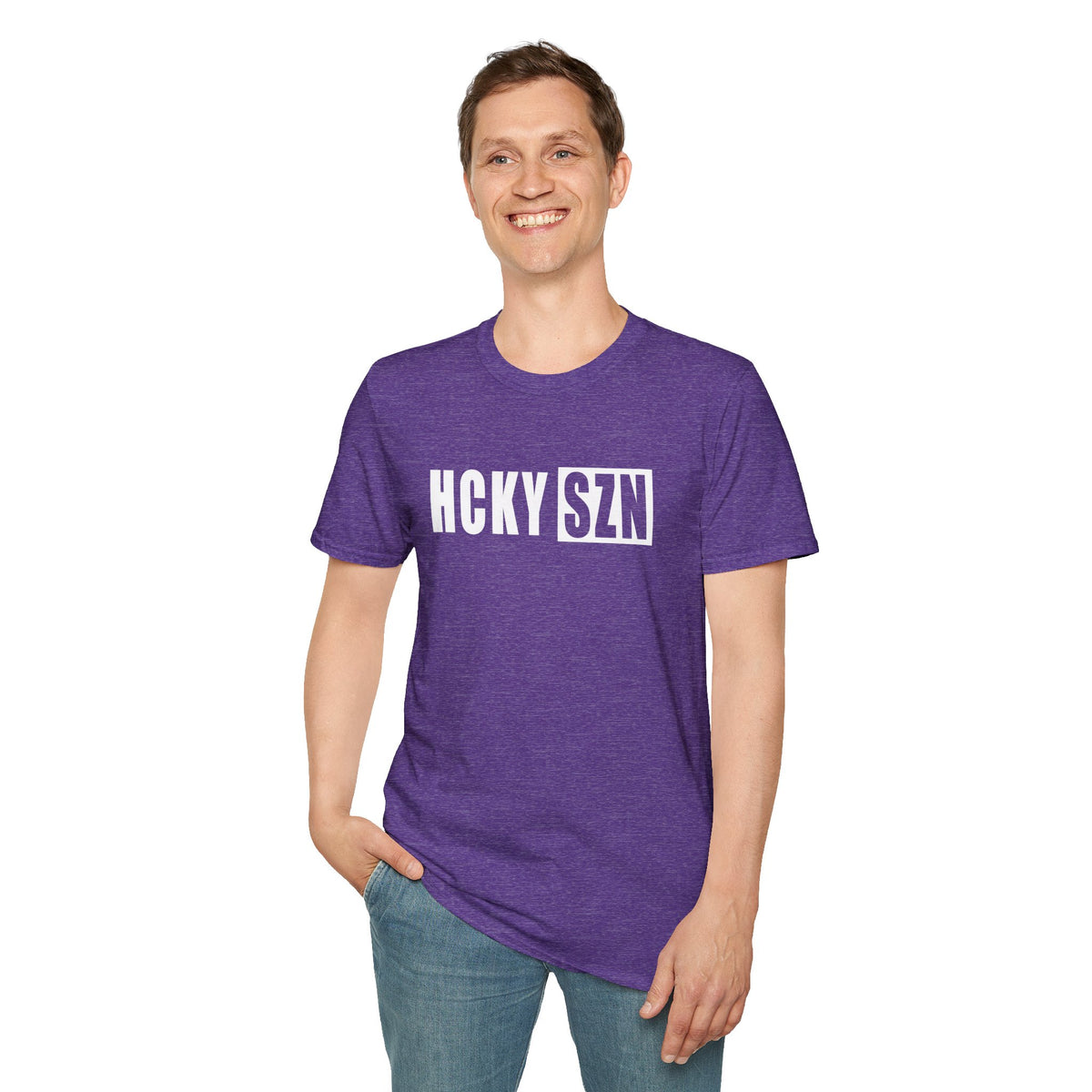 HCKY SZN Softstyle Tee Shirt (Heather Purple)