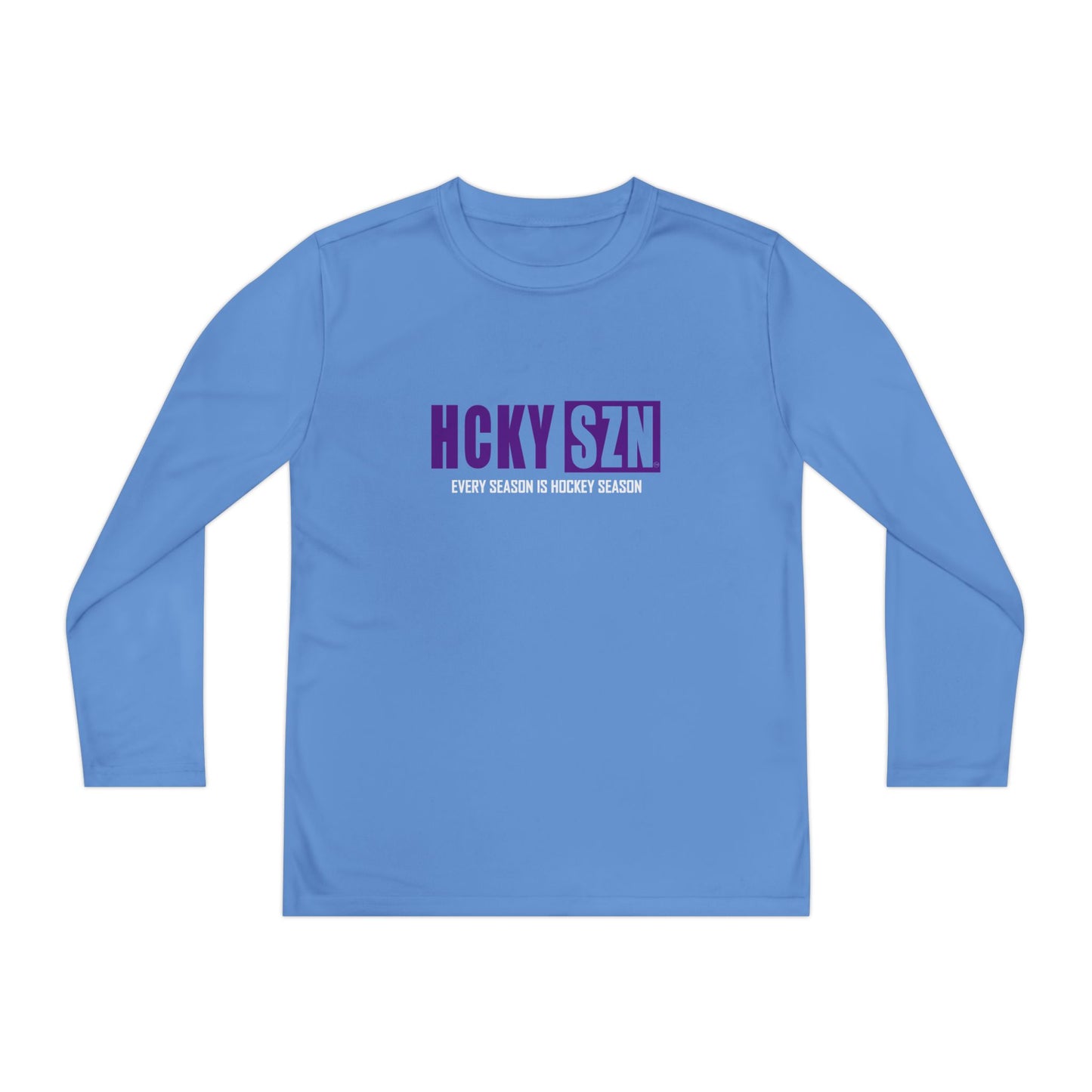 Every Season is HCKY SZN Youth Competitor Long Sleeve Tee (Purple Logo) - Various Colors