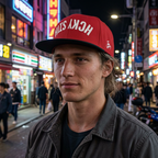Upside Down HCKY SZN Embroidered Snapback Hat (Red/Black)