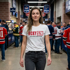 Every Season Is Hockey Season Women's Boyfriend Tee (Peach Logo) - Various Colors