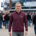 HCKY SZN Embroidered Quarter-Zip Pullover (Maroon/White)