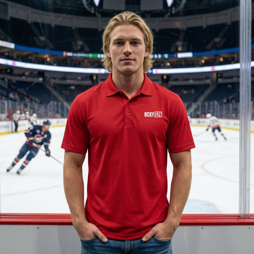 HCKY SZN Embroidered Performance Hockey Polo (True Red)