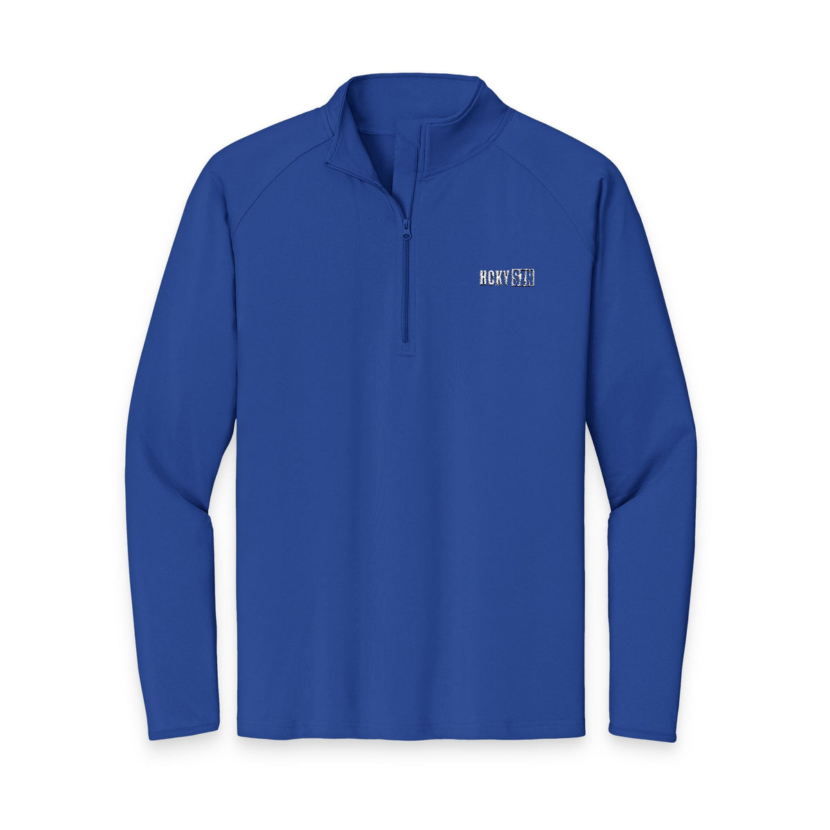 HCKY SZN Embroidered Quarter-Zip Pullover (Royal/White)