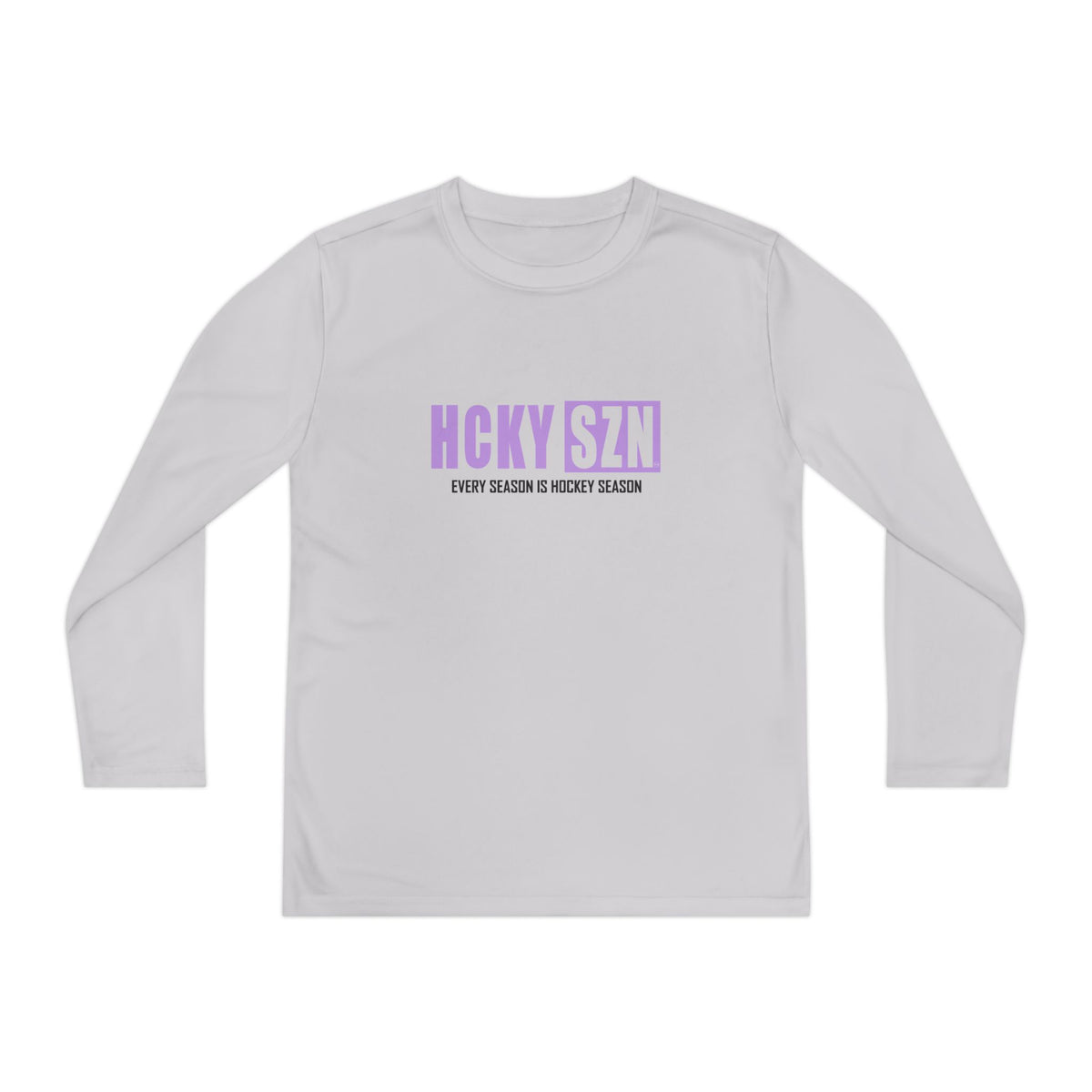 Every Season is HCKY SZN Youth Competitor Long Sleeve Tee (Lavender Logo) - Various Colors