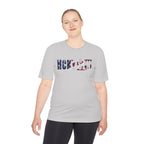 HCKYSZN (Flagship Logo) Adult Performance Tee - Silver/USA