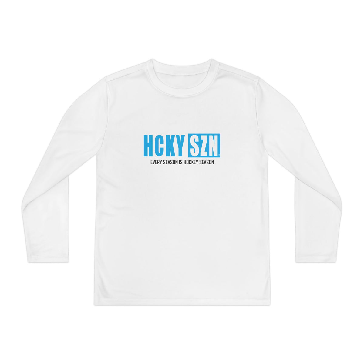 Every Season is HCKY SZN Youth Competitor Long Sleeve Tee (Sky Blue Logo) - Various Colors