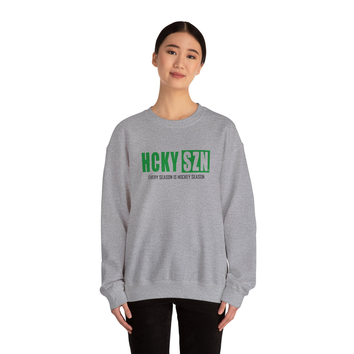 HCKY SZN Crewneck Sweatshirt (Green Logo) - Various Colors