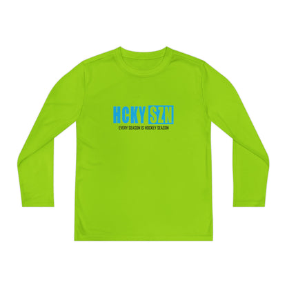 Every Season is HCKY SZN Youth Competitor Long Sleeve Tee (Sky Blue Logo) - Various Colors