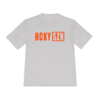 HCKYSZN (Flagship Logo) Adult Performance Tee - Silver/Orange