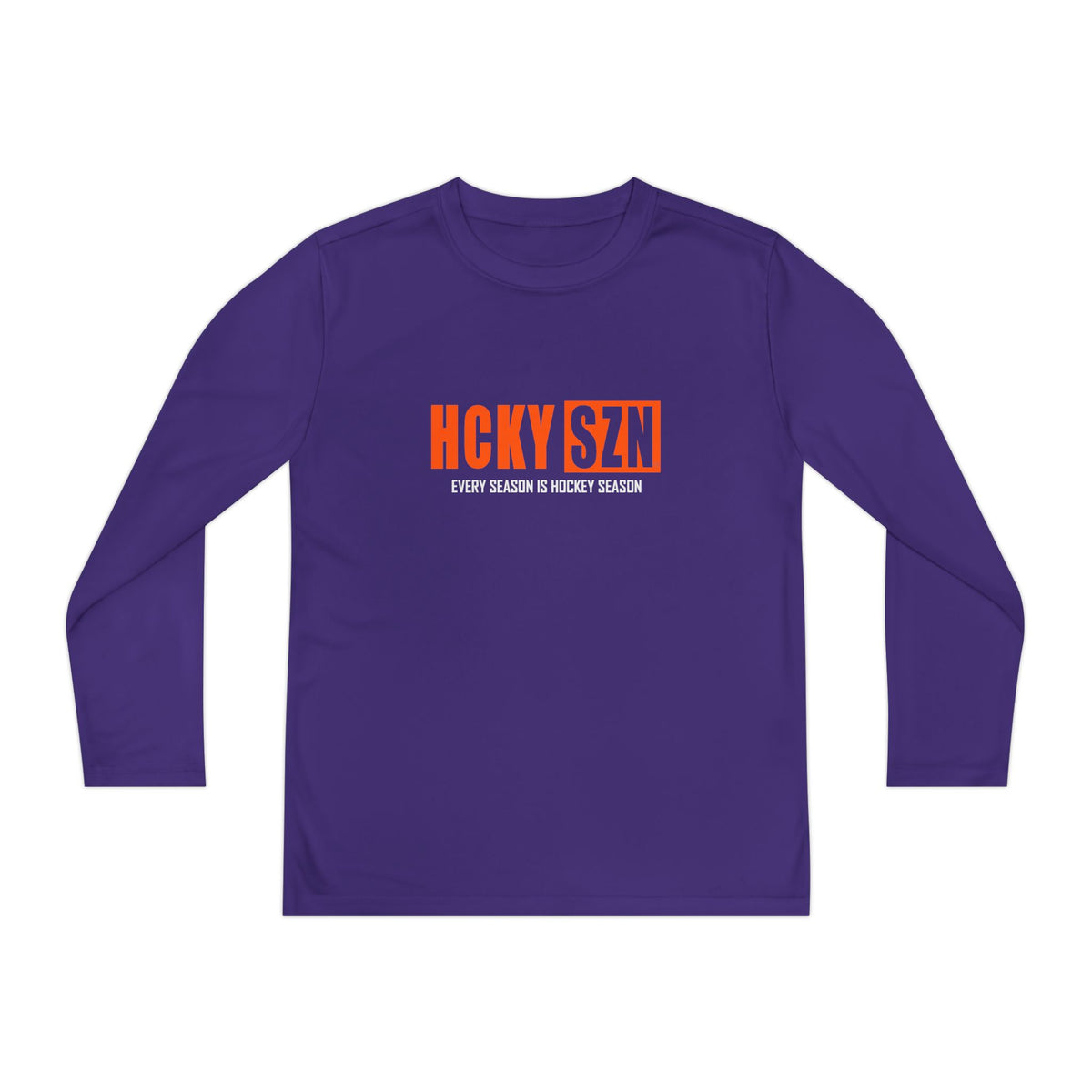 Every Season is HCKY SZN Youth Competitor Long Sleeve Tee (Orange Logo) - Various Colors